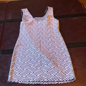 TOPSHOP aztec black white bodycon dress 6